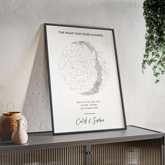 Custom Star Map Print – Personalized Night Sky Poster, The Night We Met Anniversary Gift, Wedding or Constellation Wall Art